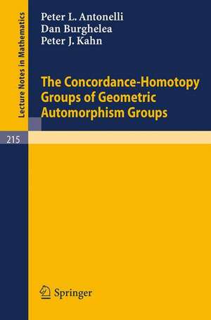 The Concordance-Homotopy Groups of Geometric Automorphism Groups de P. L. Antonelli