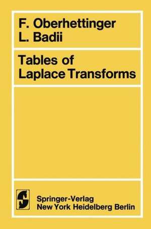 Tables of Laplace Transforms de F. Oberhettinger