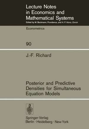 Posterior and Predictive Densities for Simultaneous Equation Models de J.-F. Richard