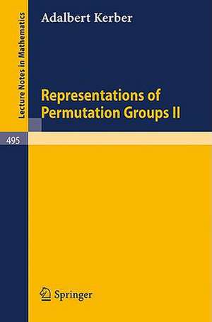 Representations of Permutation Groups II de A. Kerber