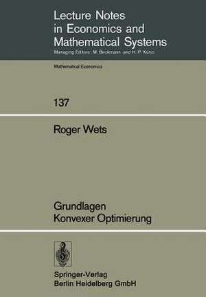 Grundlagen Konvexer Optimierung de R. Wets