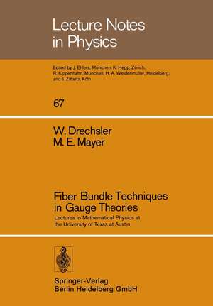 Fiber Bundle Techniques in Gauge Theories: Lectures in Mathematical Physics at the University of Texas at Austin de W. Drechsler