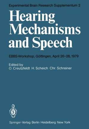 Hearing Mechanisms and Speech: EBBS-Workshop, Göttingen, April 26–28, 1979 de O. Creutzfeldt