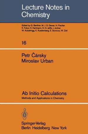 Ab Initio Calculations: Methods and Applications in Chemistry de Petr Carsky