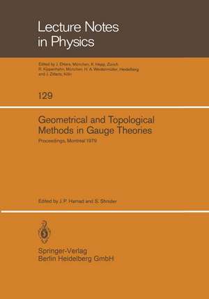 Geometrical and Topological Methods in Gauge Theories: Proceedings of the Canadian Mathematical Society Summer Research Institute McGill University, Montreal September 3–8, 1979 de J. P. Harnad