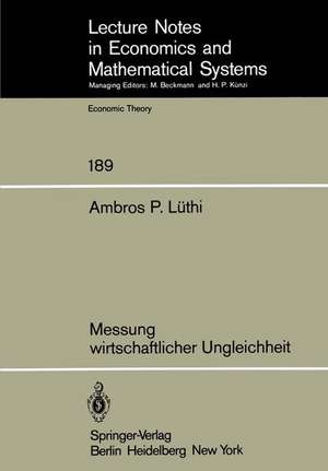 Messung wirtschaftlicher Ungleichheit de A. P. Lüthi