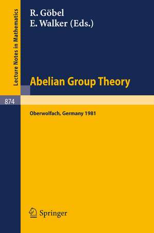 Abelian Group Theory: Proceedings of the Oberwolfach Conference, January 12-17, 1981 de R. Göbel