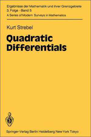 Quadratic Differentials de K. Strebel