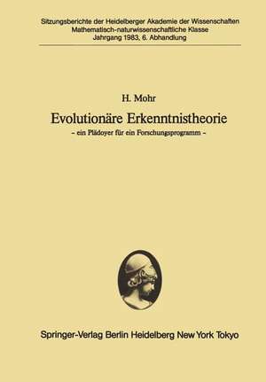 Evolutionäre Erkenntnistheorie: — ein Plädoyer für ein Forschungsprogramm — de H. Mohr