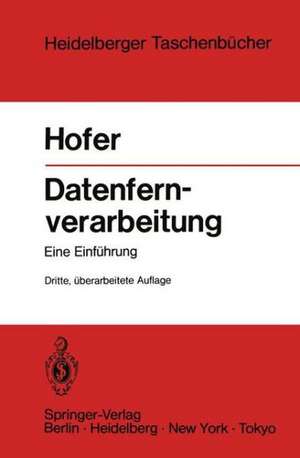 Datenfernverarbeitung: Außenstelle — Datenfernübertragung Rechenzentrum — Betriebsabwicklung Eine Einführung de H. Hofer