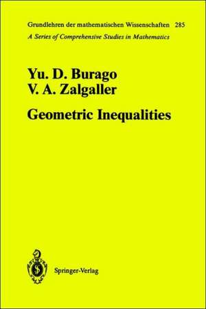 Geometric Inequalities de Yurii D. Burago