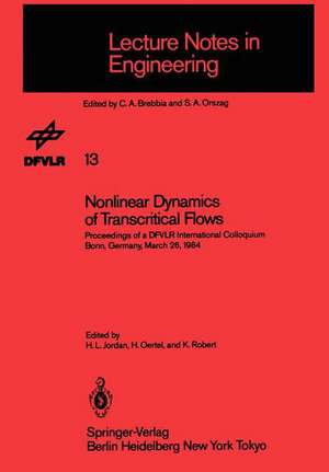 Nonlinear Dynamics of Transcritical Flows: Proceedings of a DFVLR International Colloquium, Bonn, Germany, March 1984 de Hermann L. Jordan