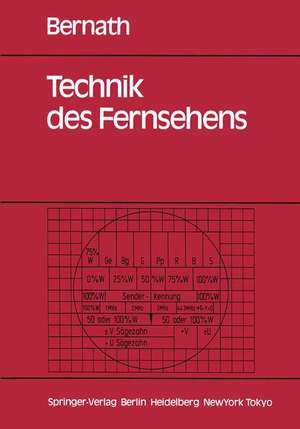 Technik des Fernsehens: Aufnahme, Wiedergabe, Speicherung, Übertragung, Empfang, Meßtechnik, Qualitätskriterien de Konrad W. Bernath