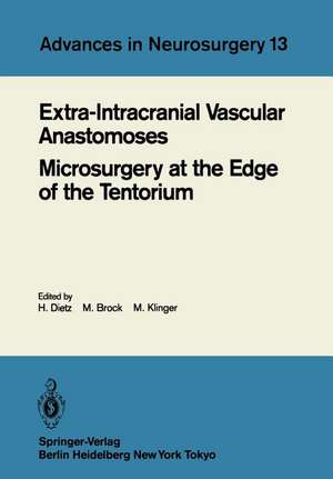 Extra-Intracranial Vascular Anastomoses Microsurgery at the Edge of the Tentorium de Hermann Dietz