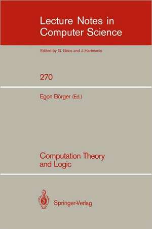 Computation Theory and Logic de Egon Börger