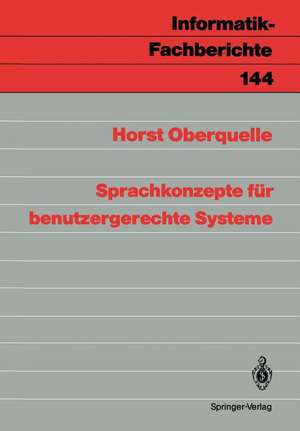 Sprachkonzepte für benutzergerechte Systeme de Horst Oberquelle