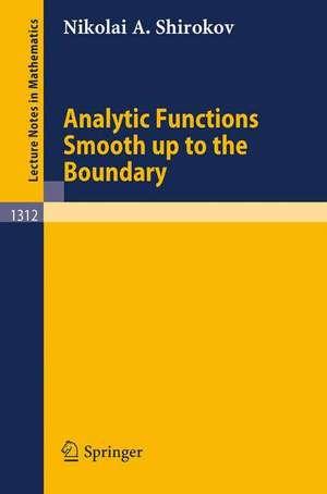 Analytic Functions Smooth up to the Boundary de Nikolai A. Shirokov