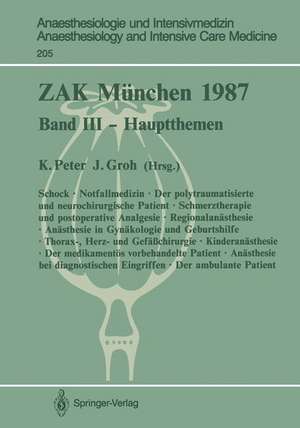 ZAK München 1987: Band III — Hauptthemen de K. Peter