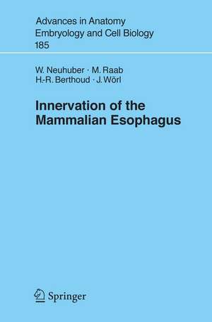 Innervation of the Mammalian Esophagus de Winfried Neuhuber