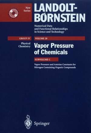 Vapor Pressure and Antoine Constants for Nitrogen Containing Organic Compounds de H.P.J. Wijn