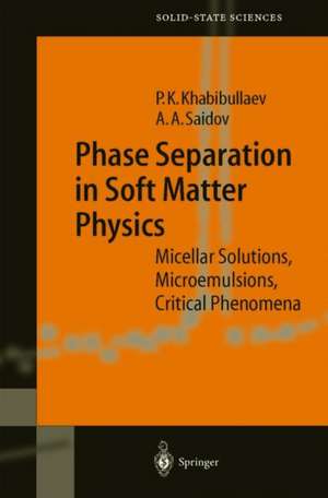 Phase Separation in Soft Matter Physics: Micellar Solutions, Microemulsions, Critical Phenomena de Pulat K. Khabibullaev