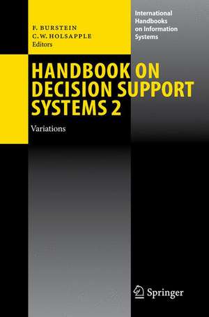 Handbook on Decision Support Systems 2: Variations de Frada Burstein