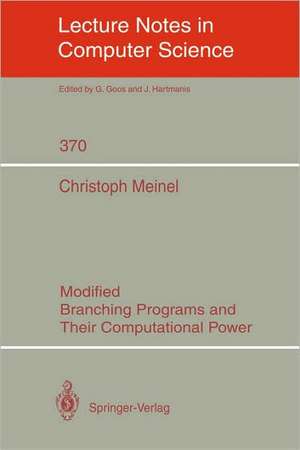 Modified Branching Programs and Their Computational Power de Christoph Meinel