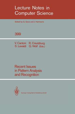 Recent Issues in Pattern Analysis and Recognition de Virginio Cantoni