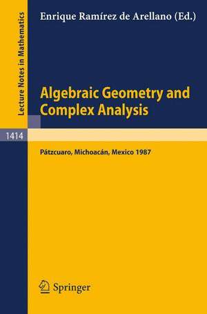 Algebraic Geometry and Complex Analysis: Proceedings of the Workshop held in Patzcuaro, Michoacan, Mexico, Aug. 10-14, 1987 de Enrique Ramirez de Arellano