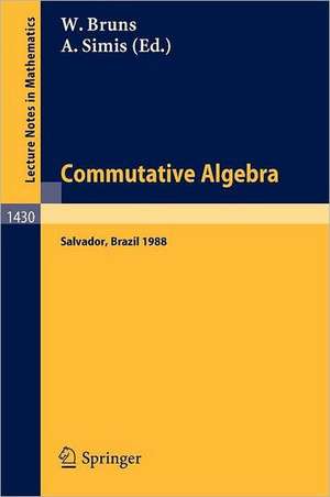 Commutative Algebra: Proceedings of a Workshop held in Salvador, Brazil, Aug. 8-17, 1988 de Winfried Bruns