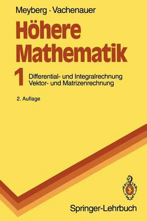 Höhere Mathematik: Differential- und Integralrechnung Vektor- und Matrizenrechnung de Kurt Meyberg