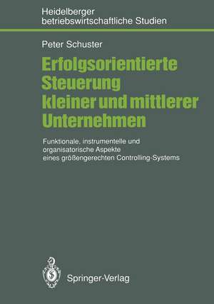 Erfolgsorientierte Steuerung kleiner und mittlerer Unternehmen: Funktionale, instrumentelle und organisatorische Aspekte eines größengerechten Controlling-Systems de Peter Schuster