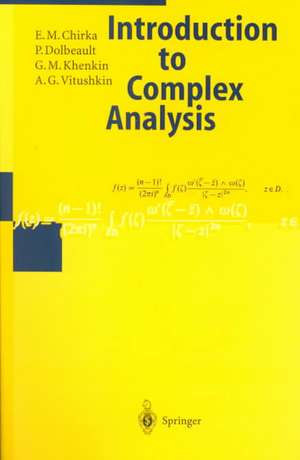 Introduction to Complex Analysis de E.M. Chirka