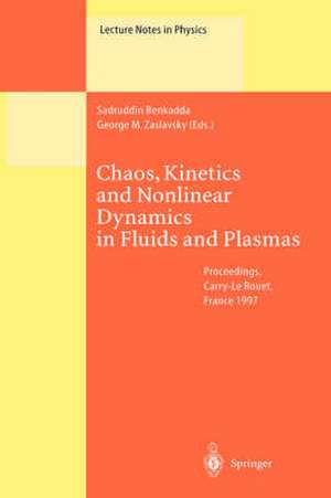 Chaos, Kinetics and Nonlinear Dynamics in Fluids and Plasmas: Proceedings of a Workshop Held in Carry-Le Rouet, France, 16–21 June 1997 de Sadruddin Benkadda