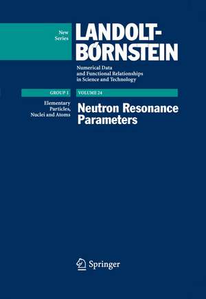 Neutron Resonance Parameters de Herwig Schopper