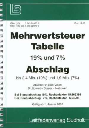 Mehrwertsteuer-Tabelle 2007 Abschlag