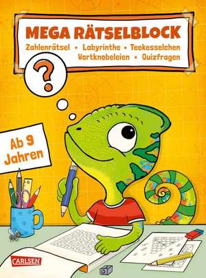 Rätseln für Kinder ab 8: Mega Rätselblock - Zahlenrätsel, Labyrinthe, Teekesselchen, Wortknobeleien, Quizfragen de Jasmin Riter