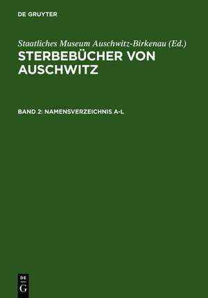 Namensverzeichnis A-Z. Annex / Index of Names A-Z. Annex / Indeks nazwisk A-Z. Aneks de Staatliches Museum Auschwitz-Birkenau