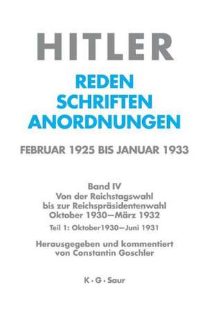 Oktober 1930 - Juni 1931 de Constantin Goschler