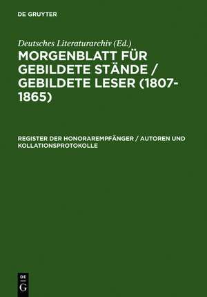 Register der Honorarempfänger / Autoren und Kollationsprotokolle de Ulrich Ott