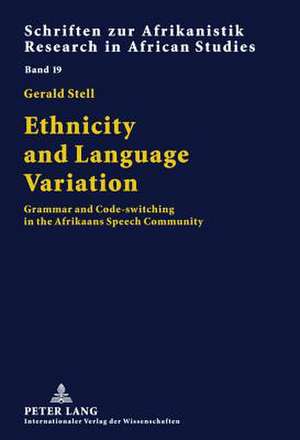 Ethnicity and Language Variation de Gerald Stell