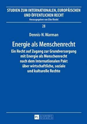 Energie als Menschenrecht de Dennis-N Warman