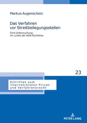 Das Verfahren VOR Streitbeilegungsstellen de Markus Augenschein