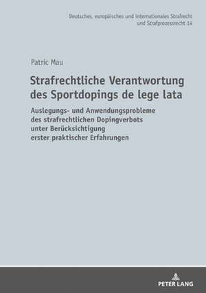 STRAFRECHTLICHE VERANTWORTUNG DES SPORH de Patric Mau