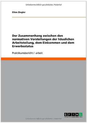 Der Zusammenhang zwischen den normativen Vorstellungen der häuslichen Arbeitsteilung, dem Einkommen und dem Erwerbsstatus de Ellen Ziegler