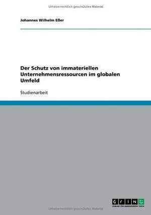 Der Schutz von immateriellen Unternehmensressourcen im globalen Umfeld de Johannes Wilhelm Eßer