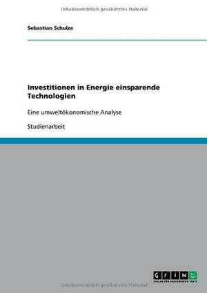 Investitionen in Energie einsparende Technologien de Sebastian Schulze