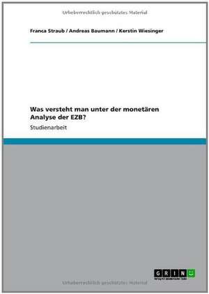 Was versteht man unter der monetären Analyse der EZB? de Andreas Baumann