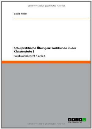 Schulpraktische Übungen: Sachkunde in der Klassenstufe 3 de David Hößel