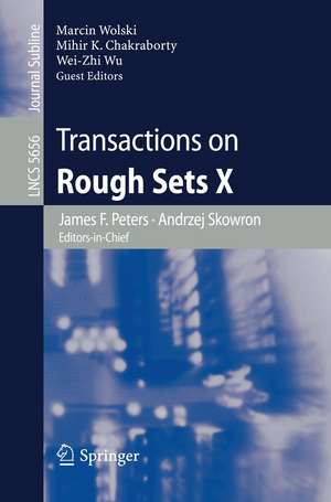 Transactions on Rough Sets X de James F. Peters